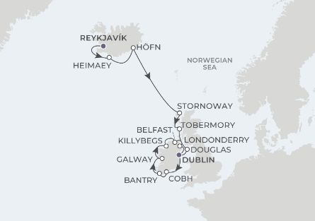 7-Night Reykjavík to Dublin 8/29/25