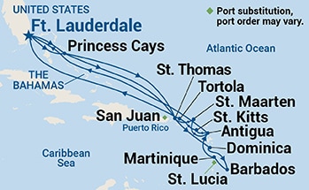 20-Day Caribbean Explorer Itinerary Map